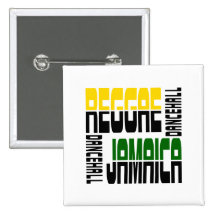 Reggae Jamaica Dance Hall Cube, 3 Colours Pinback Button