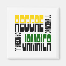 Reggae Jamaica Dance Hall Cube, 3 Colours Fridge Magnet