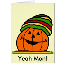 Reggae pumpkin, Yeah Mon! blank card