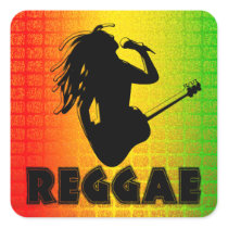 Reggae Rasta Rastafarian Square Sticker