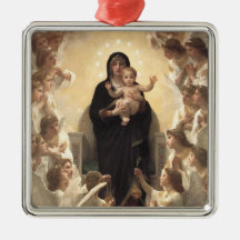 Regina Angelorum by Bouguereau, Victorian Angels Christmas Ornaments