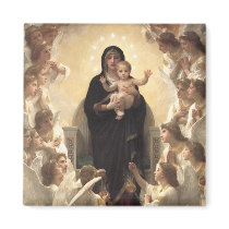 Regina Angelorum by William Adolphe Bouguereau Fridge Magnet