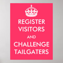 Register Visitors and Challenge Tailgaters Poster