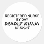 Registered Nurse Deadly Ninja Round Sticker