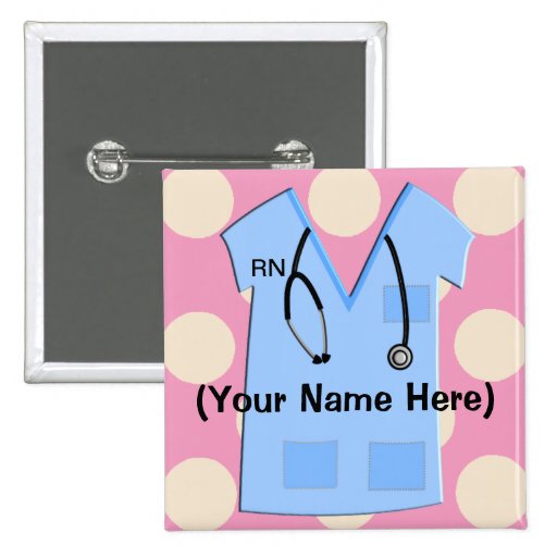 Registered Nurse Name Badge Pinback Buttons | Zazzle
