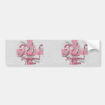Registered Nurse, Pink Cross Swirls Bumper Sticker