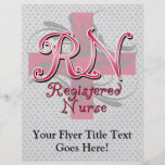 Registered Nurse, Pink Cross Swirls Full Colour Flyer