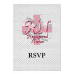 Registered Nurse, Pink Cross Swirls Invite
