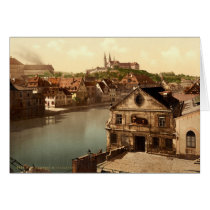 Regnitz and Michaelsberg Bamberg Bavaria Germany Greeting Card
