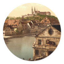 Regnitz and Michaelsberg Bamberg Bavaria Germany Round Stickers