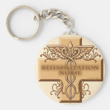 Rehab Nurse Caduceus Keychain