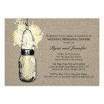 Rehearsal Dinner - Burlap,Wild Flowers & Mason Jar Custom Invitations