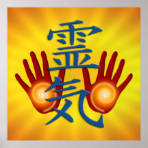 Reiki Hands | yellow shine Print