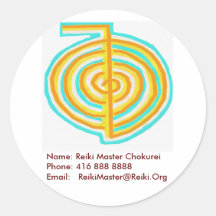 Reiki Master Address Slip Round Sticker