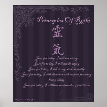 Reiki Principles Just For Today And Symbol Poster