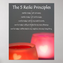 Reiki Principles with Candles Posters