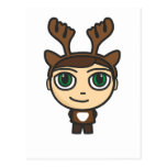 Reindeer Boy Cartoon Character Postcard