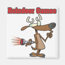 reindeer games phoney rudolph cartoon fridge magnets