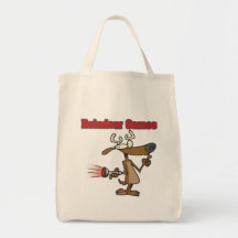 reindeer games phoney rudolph cartoon tote bags