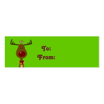 Reindeer Gift Tags Business Card Template
