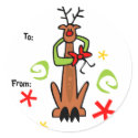 reindeer gift tags stickers