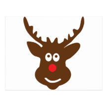 reindeer head antler post cards