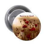 REJOICE Floral Design Pinback Buttons