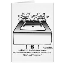 Relabel Faucets Cold & Freezing Greeting Card