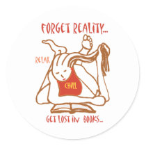 relax, chill, read round sticker