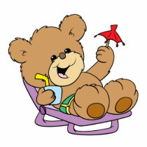 relaxing on vacation teddy bear design photo cutouts