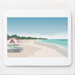Relaxing Tropical Beach Scene mousepads