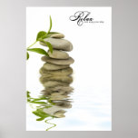 Relaxing Zen Stone Reflection Poster posters