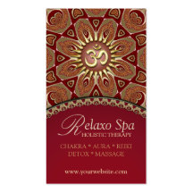 Relaxo Spa Yoga Om New Age Business Cards