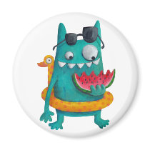 Relexed Summer Beach Monster magnets