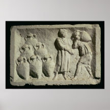 Relief depicting a delivery of wine posters