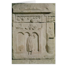 Relief depicting a wine merchant card