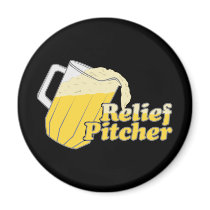 Relief Pitcher Beer Baseball magnets