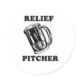 RELIEF PITCHER ROUND STICKERS