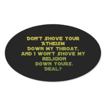 Religion vs. Atheism -Tolerance Stickers