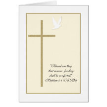 Religious Christian Sympathy Card -- Cross & Dove