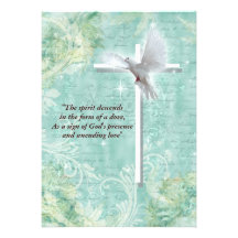 Religious confirmation dove custom invite