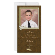 Religious Dove Cross Paisley Customised Photo Card