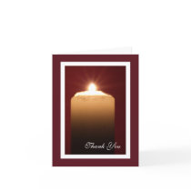 Religious Funeral Thank You Note Card - Candle