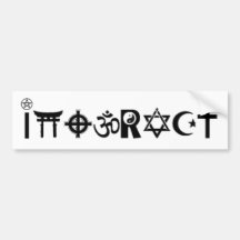 religious symbol interact bumper sticker