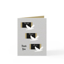 Religious Sympathy Thank You Note Card - Doves