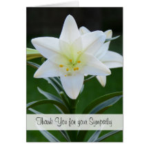 Religious Sympathy Thank You Note Card -- Lily
