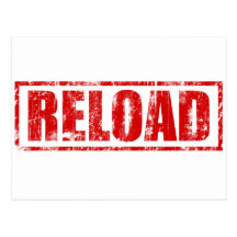 Reload! - Video Game Gamer Gaming Shoot Gun Post Card