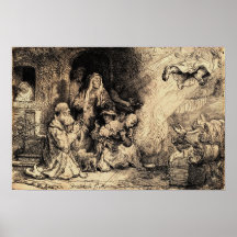 Rembrandt - Angel Departing from Family of Tobias Print