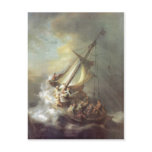 Rembrandt Harmensz. van Rijn Christus im Sturm auf postcards