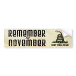 Remember in November bumper stickers